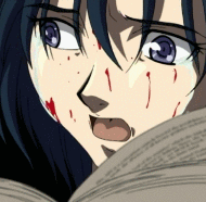 This Gif is of an unnamed girl. She's desperately trying to find the right spell to close a demon gate.