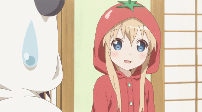Here we have Kyoko in her Tomato PJs. She's giving the thumbs up to Yui in her Panda PJs! ^_^