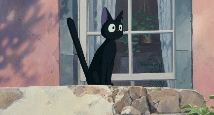 And finally, Jiji gets the shivers when he meets the neighbor's cat.