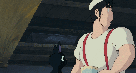 I guess Jiji is shy.