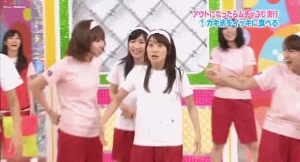 In this episode, the girls played dodge ball. Yuko Oshima got a little competitive and hyped up.