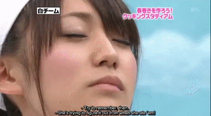 This was during another cooking episode. Yuko was trying to remember how something was made.