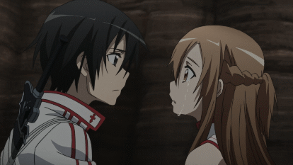 The first kiss! I combined two parts a few seconds between each other, which is why Asuna's eye is closed on the next shot.