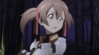 The first time we see Silica, right after Kirito rescues him.