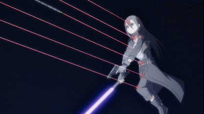 Kirito still kicks ass with speed, agility, and a beam saber.