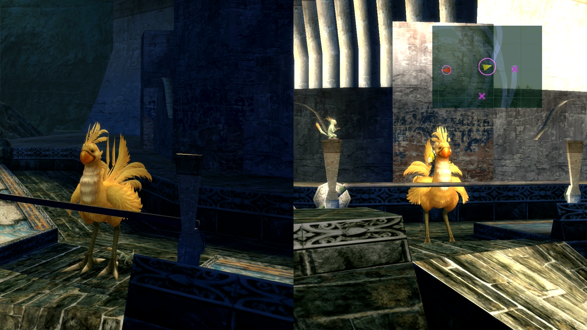 When you’re done with Chocobo racing, enter the temple to find Belgemine. 