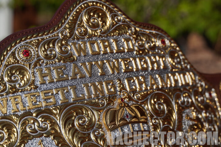 Ceinture De Championnat Big Gold - Réplique WWE - Liseré Corde 2mm - Cuir - Neuve