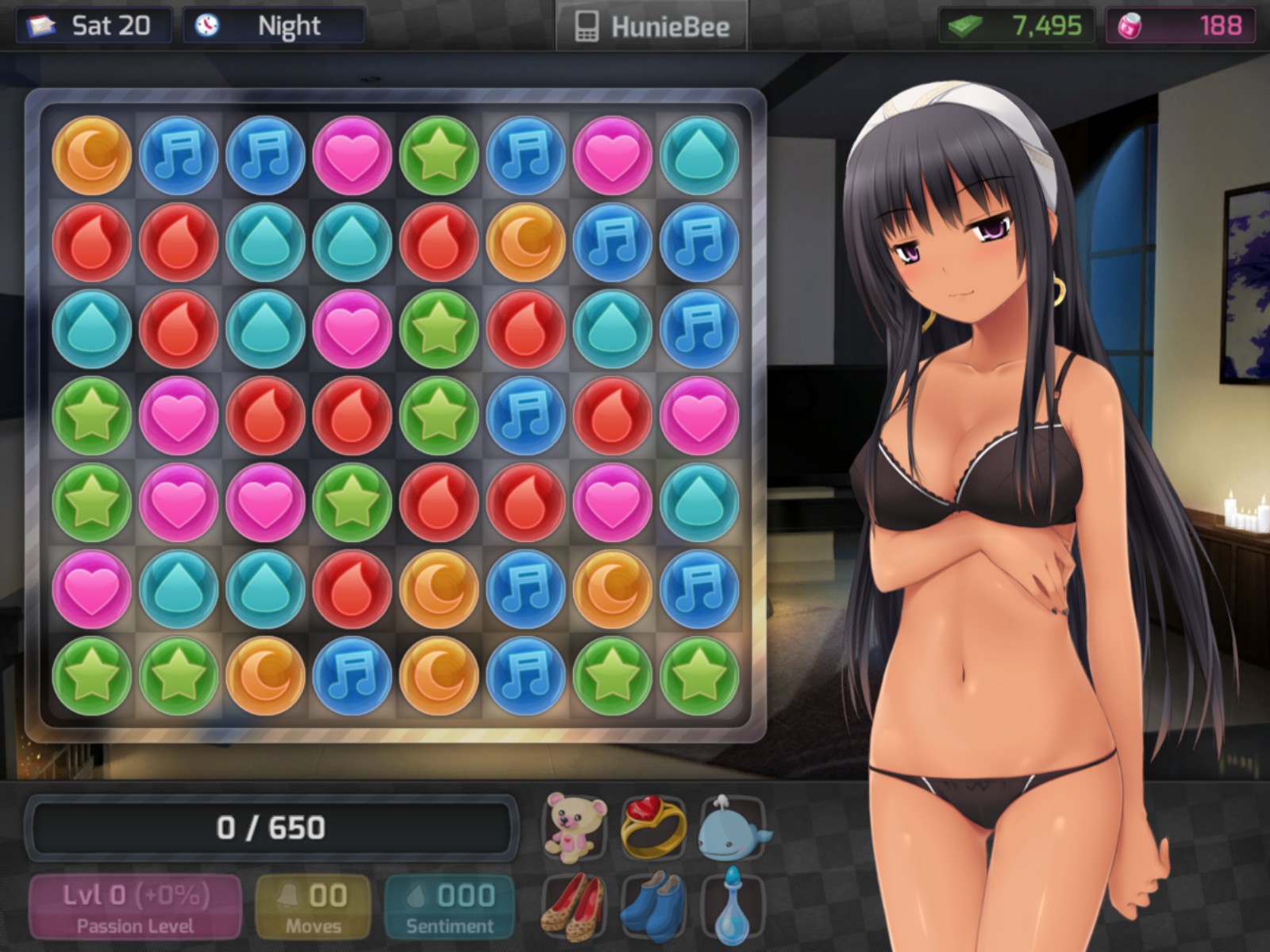 To have sex with a girl in HuniePop, you must successfully complete a date ...